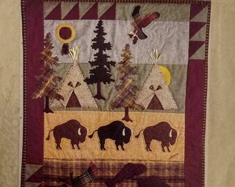 Buffalo Camp pattern for a western wall hanging quilt designed by McKenna Ryan for Pine Needles Designs #PN306 (1998)  K4203