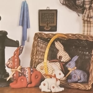 Jointed Country Rabbit pattern in 3 sizes from Creative Needlearts Inc. #825 (1983)  K6409