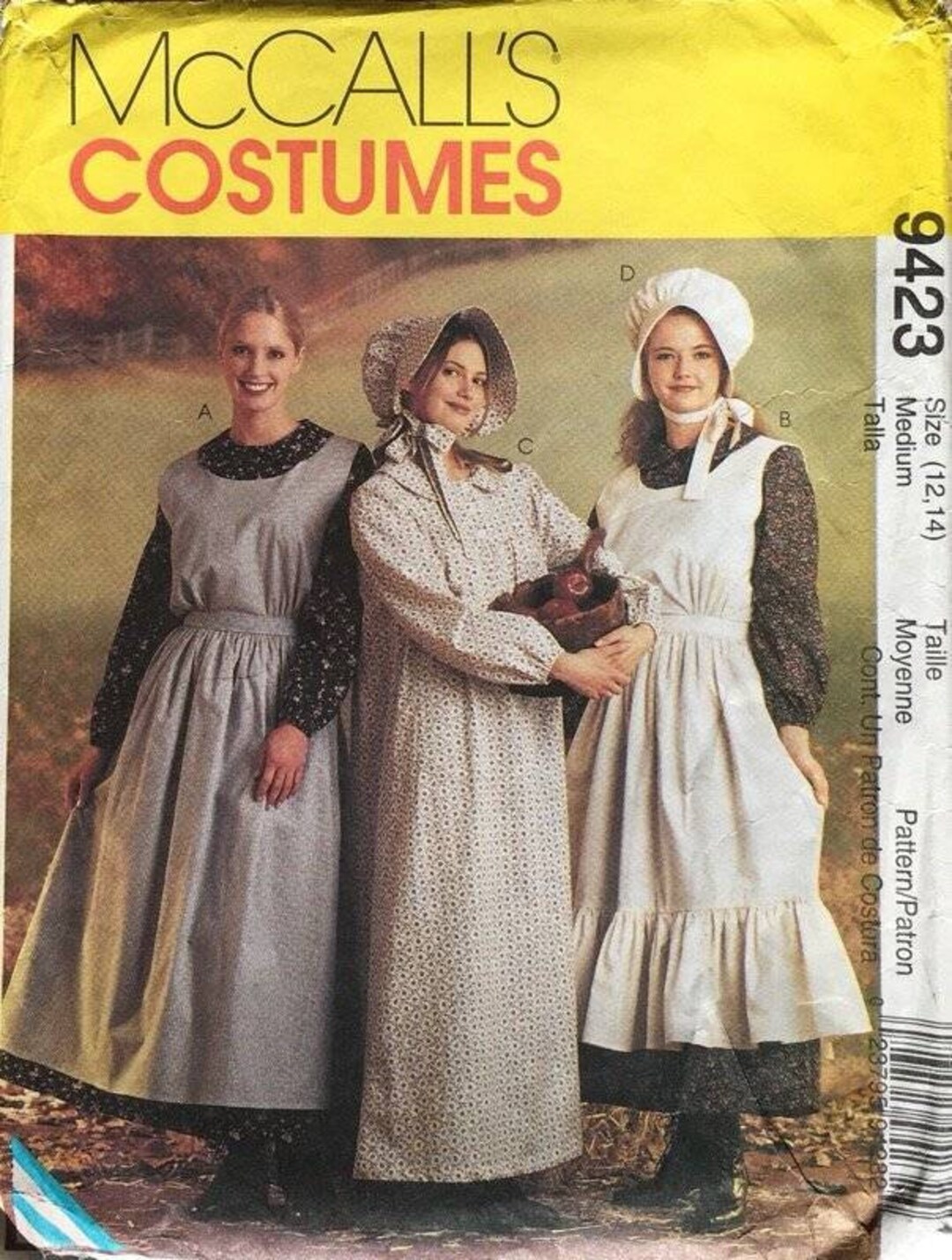 Simplicity Pattern 9423 Mccalls 9423|7220 Misses' Prairie Costume Pattern - Long Sleeved Dress ...