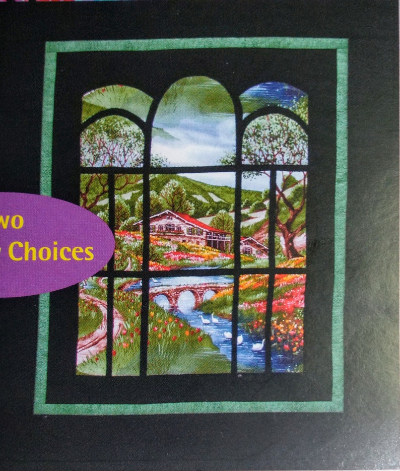 Patchwork Designs Window Through My Window Pattern for a Stained Glass Look Wall Hanging Quilt ...