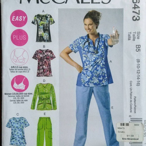 Sewing Pattern for Misses'/women's Scrubs Tops Dress - Etsy