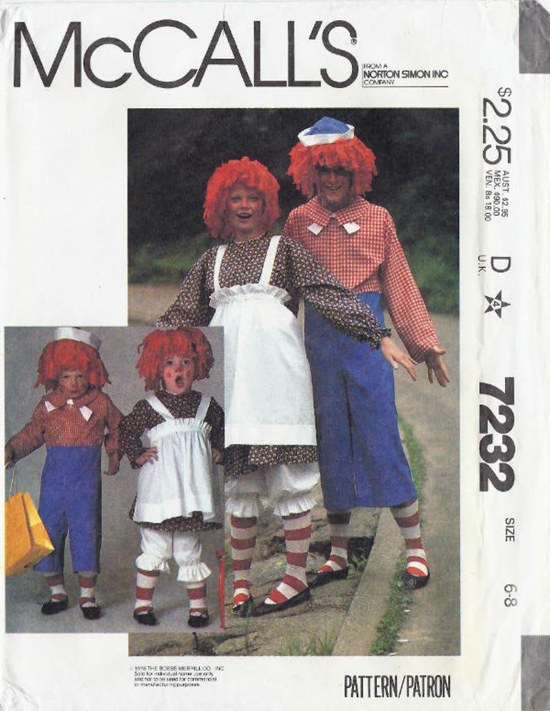 raggedy ann costume pattern