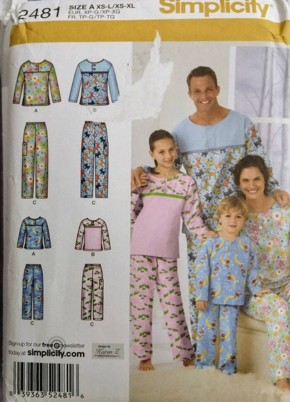 Family Loungewear Pattern Pullover Tops and Pull-on Pants in | Etsy