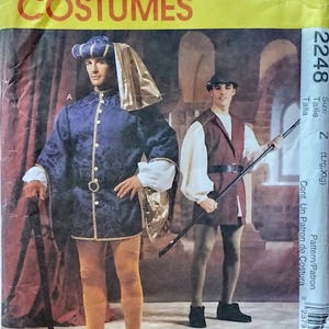 McCalls 2248  Men's Renaissance costumes pattern - shirt, leggings, belt, jacket, vest, hat  UNCUT FF (1999)  K2669