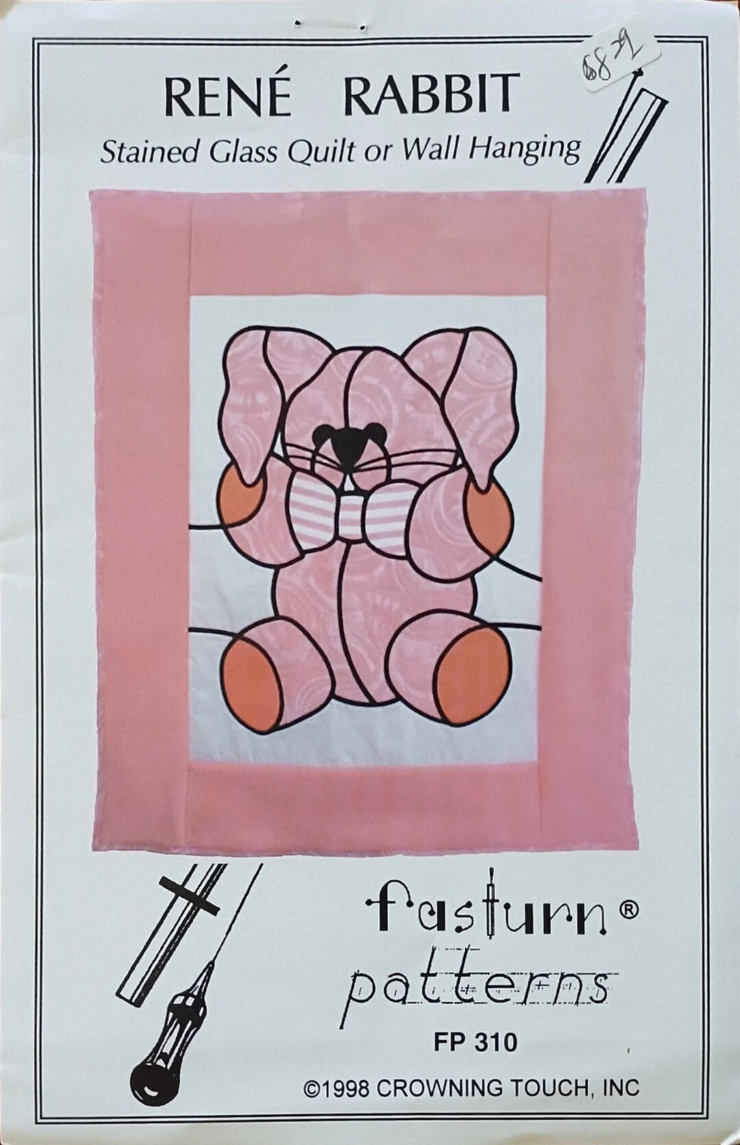 Rene Rabbit Pattern for a Stained Glass Style Baby Quilt or Wall ...