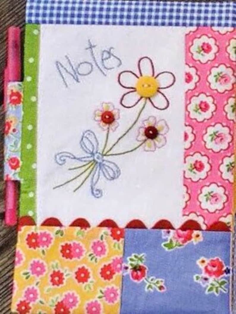 K3506 Falls for This /& That #205 2012 Nice and Easy Notes pattern for a pieced and embroidered notepad cover designed by Sherri K