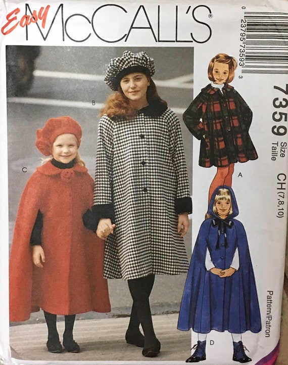 Loose-fitting Swing Coats Pattern Capes With Hood or Collar - Etsy