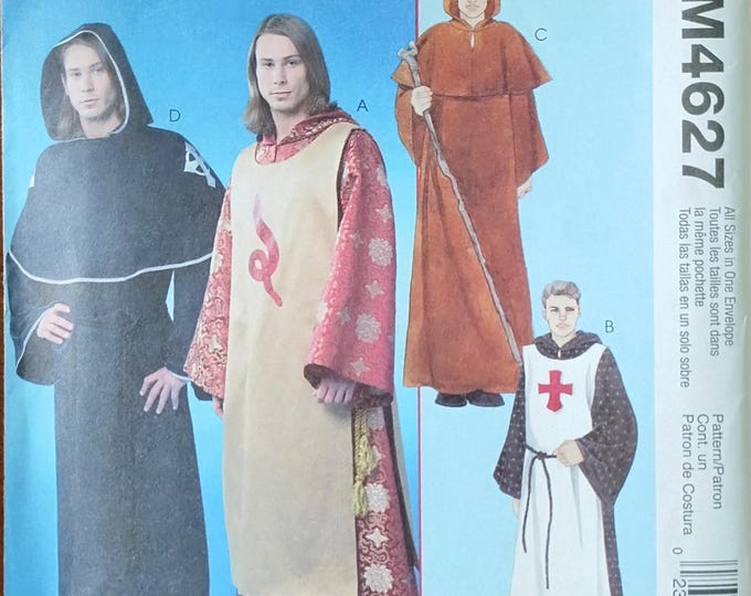 Mccalls 4627 Men's Renaissance Costumes Pattern - Ankle Length Hooded ...