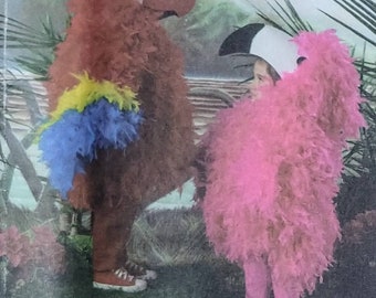 Simplicity 3663  Children's Tropical bird costumes pattern - Parrot, Toucan, Flamingo - bodysuit & hood UNCUT FF (2007)  K3954
