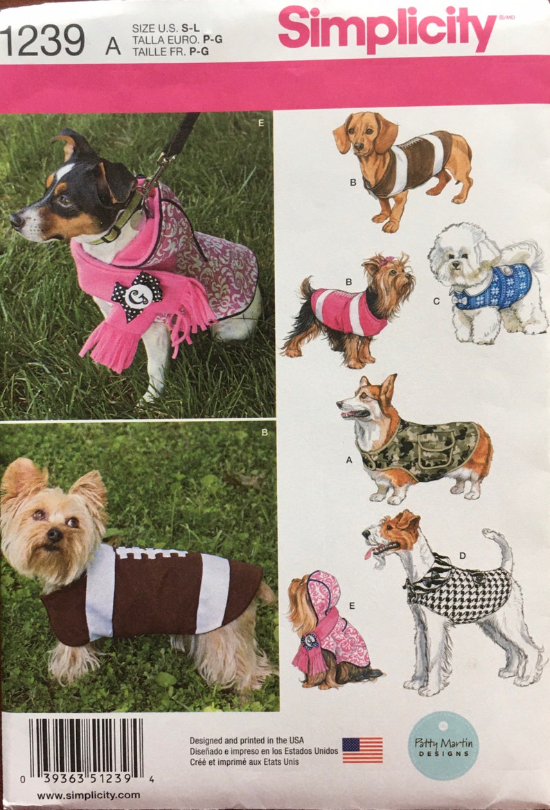 Dog coats pattern with collar variations scarf and hood in 3 Etsy