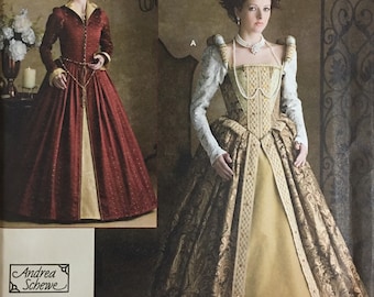 Simplicity 3782 Misses' Elizabethan costume pattern - gowns, underskirt, bum roll  UNCUT FF (2007)  K2232
