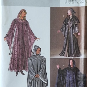 May include: A Butterick sewing pattern, number 4050, featuring illustrations of hooded cloaks and robes. The pattern includes options for different styles and sizes, with the size range of XS, S, and M.
