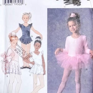 May include: Simplicity sewing pattern 7351 for girls' ballet outfits. The pattern includes illustrations of various ballet attire, including leotards, tutus, and ballet flats. The size range is BB 5, 6, 7, and 8.