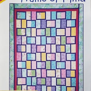 Frame of Mind quilt pattern in 5 sizes from the Fat Quarters Anonymous series designed by Daniela Stout for Cozy Quilt Designs (2011)  K5353