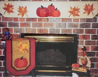 Autumn Harvest pattern for a pieced & appliqued mantel quilt and table runner by Judi Robb for Robb-n-Graves Designs #RG13 (2000) K5755