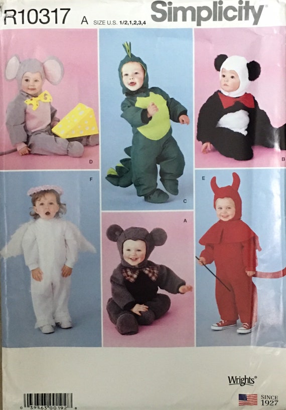 Simplicity 2506 Toddlers Costume Mouse Angel Dinosaur Devil Panda Teddy Bear New Simplicity 2506 Toddlers Costume Mouse Angel Dinosaur Devil Panda Teddy Bear New