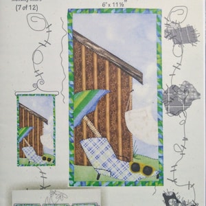 May include: A paper craft pattern titled "Summer Splash Naptime" by Patch Abilities, Inc. The design features a beach scene with a lounge chair, umbrella, and sunglasses. The pattern measures 6" x 11.5".