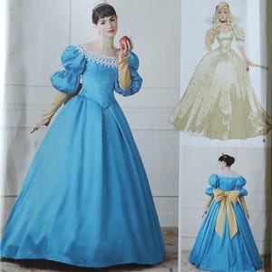 Simplicity 1728 Misses&#39; Fairytale Costume Ballgowns pattern with removable stand-up collar, gauntlets & large bow UNCUT FF (2012)  K5921