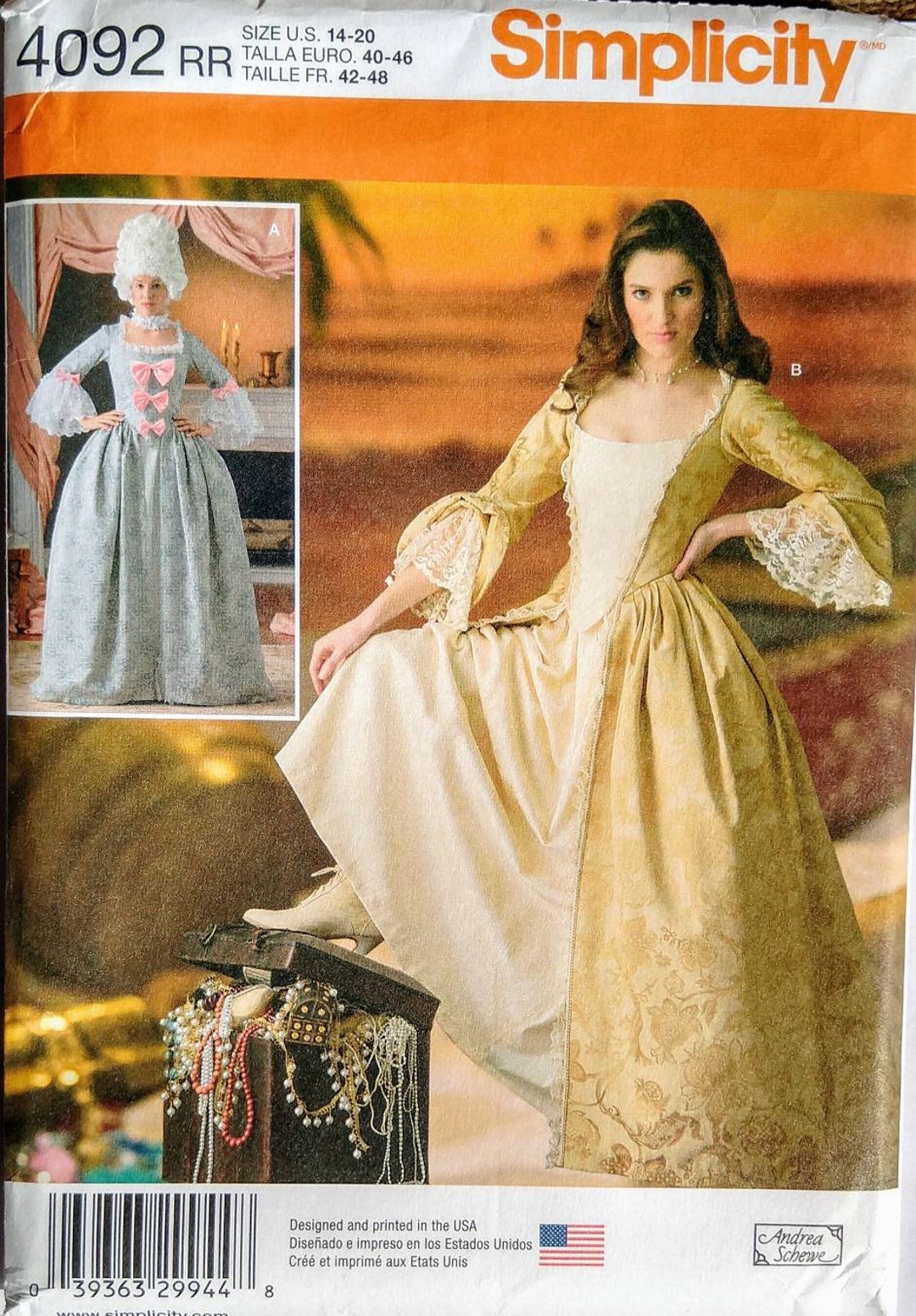 Simplicity 4092 Misses' Colonial Gowns Pattern - Dresses, Underskirt ...