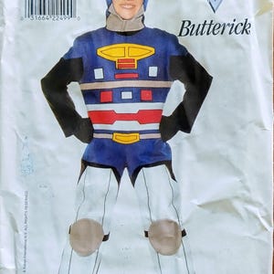 May include: A Butterick pattern for a VR Troopers costume, featuring a blue, red, and white design. The costume includes a helmet, bodysuit, and pants. The pattern number is 4175, and the text "4175 RYAN STEEL" is visible.