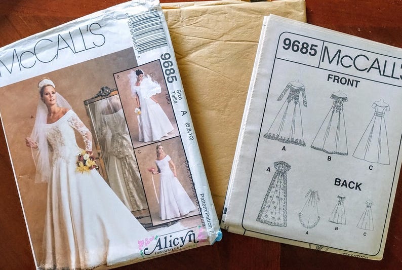 Mccalls 9685 Misses' Wedding Gowns Pattern - Off-the-shoulder With ...