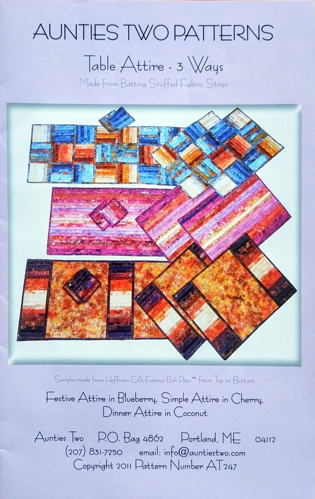 Tablemates Patterns Table Attire 3 Ways Pattern - Table Runner, Place Mats & Coasters in 3 ...