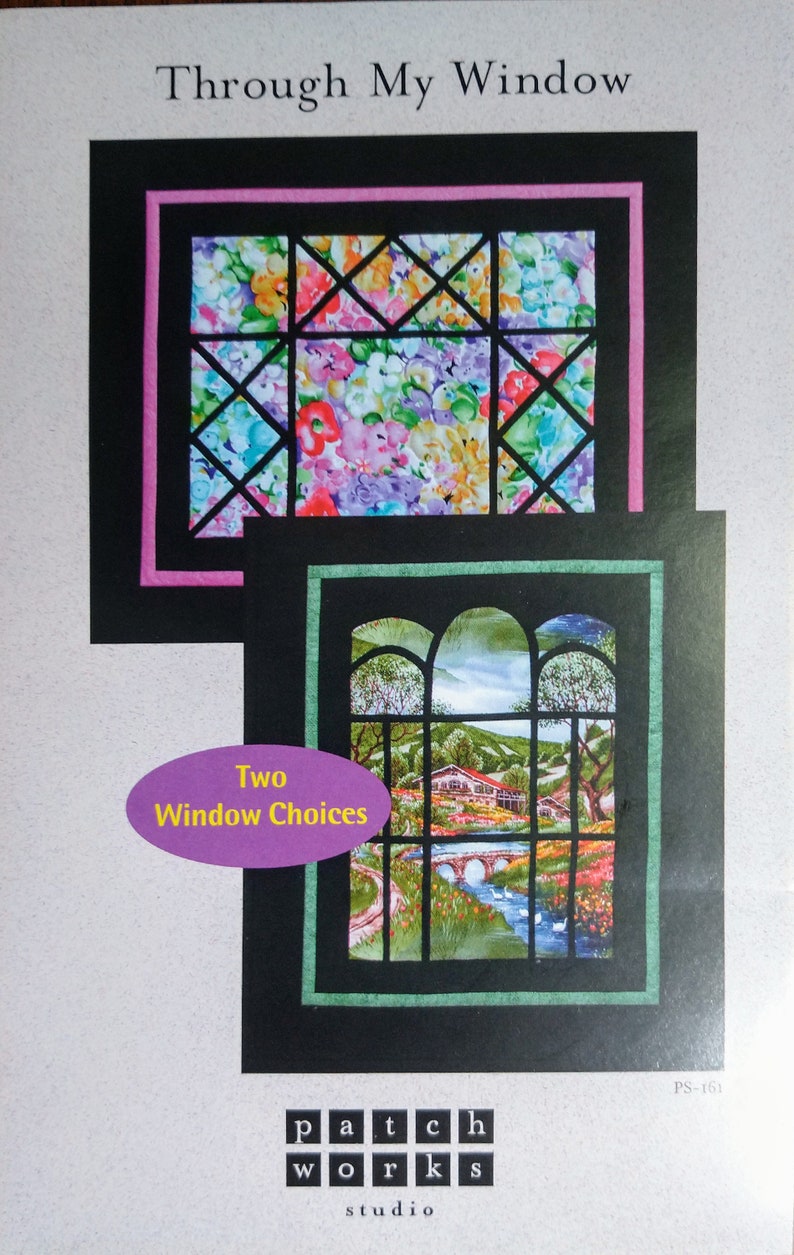 Patchwork Designs Window Through My Window Pattern for a Stained Glass Look Wall Hanging Quilt ...