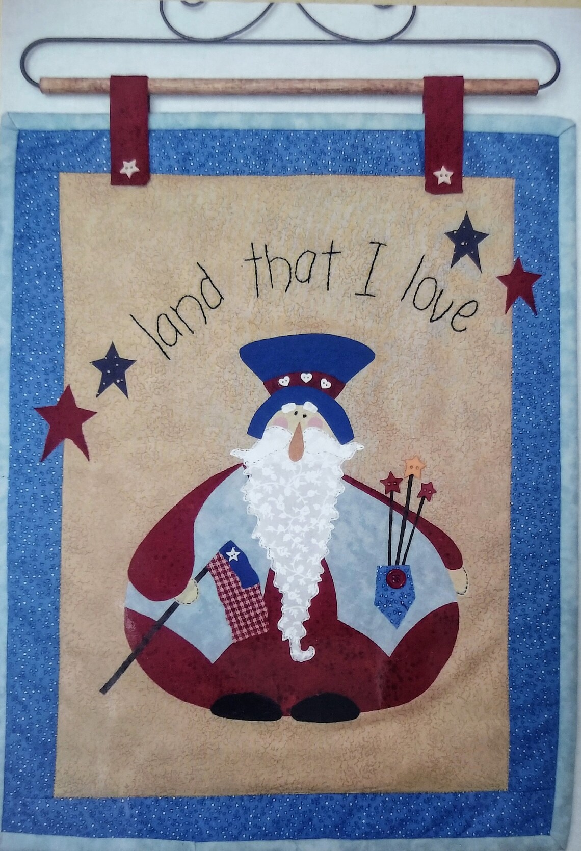 Uncle Sam Pattern for Patriotic Embroidered & Appliquéd Quilt From ...