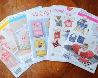 Grab bag lot of 10 Baby craft patterns from McCalls Burda Simplicity Butterick  UNCUT & FF (1990s-2020s)  K4527