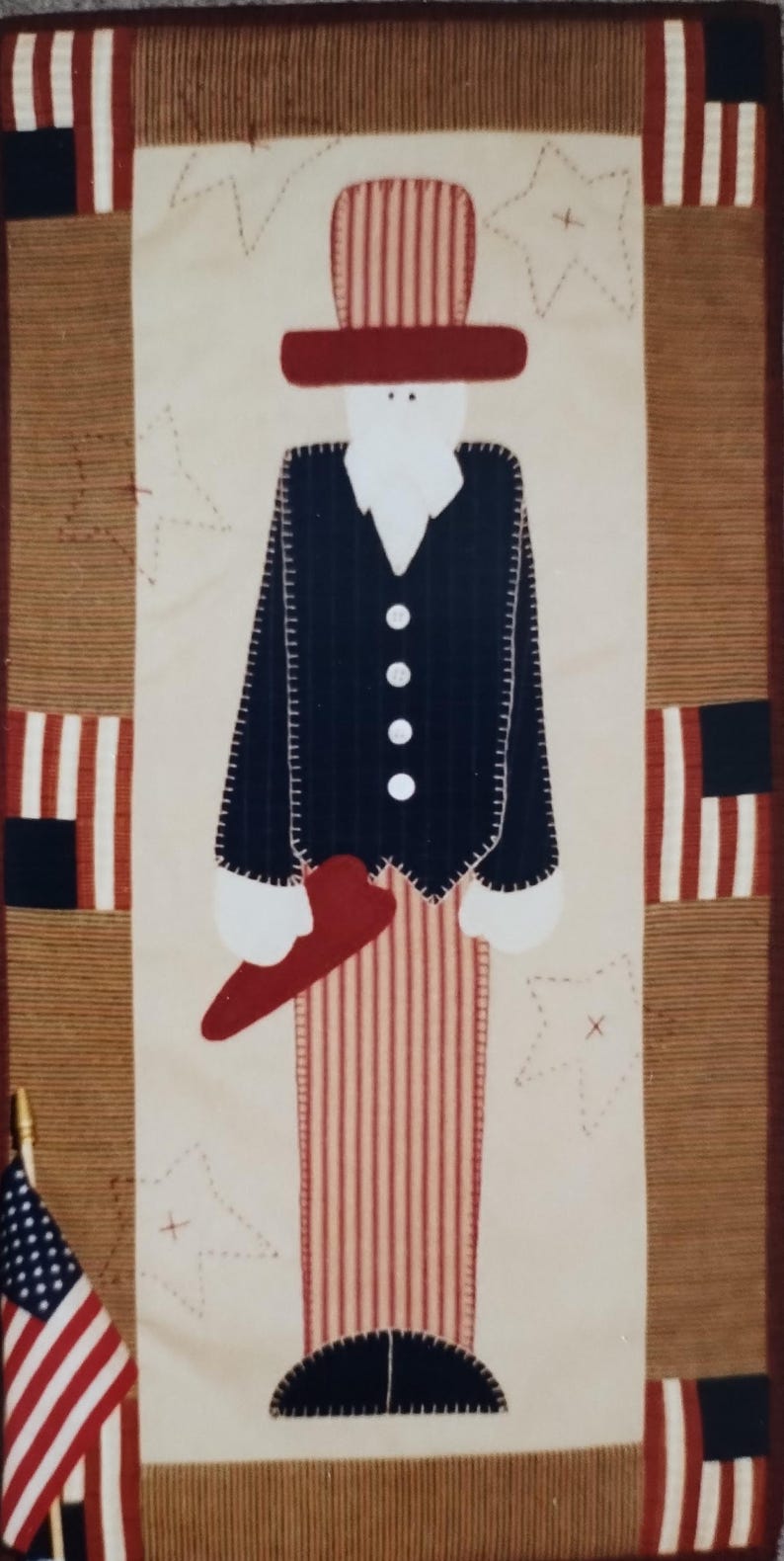 Uncle Sam Quilt Pattern Sam Pattern for a Patriotic Wall Hanging Quilt From Country Quilt ...