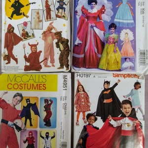 Grab bag lot of 10 Costume patterns in Children's sizes 3-6|3-8 from McCalls Simplicity Butterick Burda  UNCUT & FF (1990s-2020s)  K4739