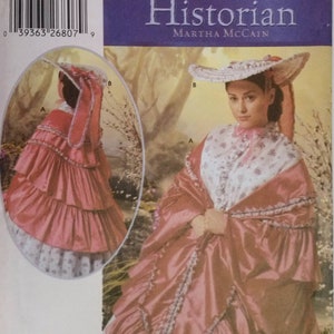 Civil War Era Mantle and Garden Hat pattern in Misses' sizes designed by Martha McCain for Simplicity 5444 UNCUT & FF (2003)  K4482