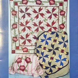 Cottage Rose pattern for 2 floral quilts and pillow cover  Simple Pleasures series from Pat Sloan & Co Quilt Patterns #102 (2000)  K5362