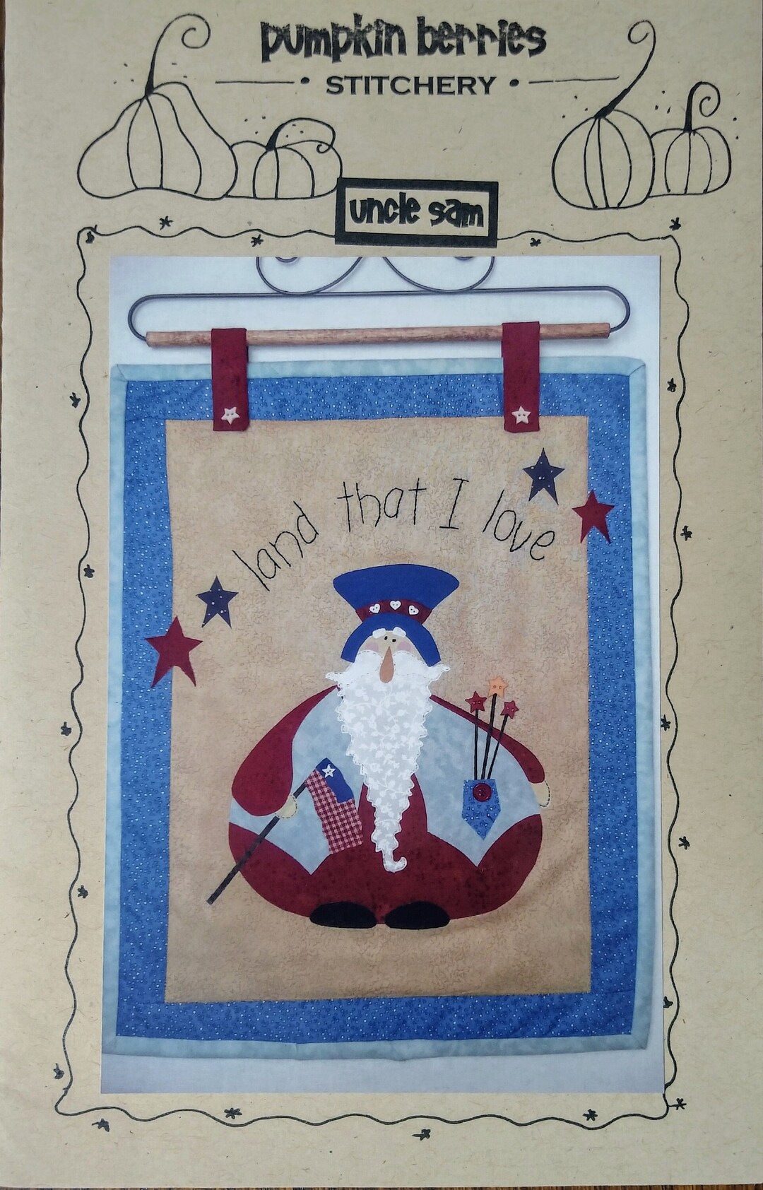 Uncle Sam Pattern for Patriotic Embroidered & Appliquéd Quilt From ...