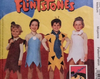 Fred and Wilma Flintstone & Barney and Betty Rubble costumes pattern in Children's sizes McCalls P201|7283 UNCUT FF (1994)  K4957