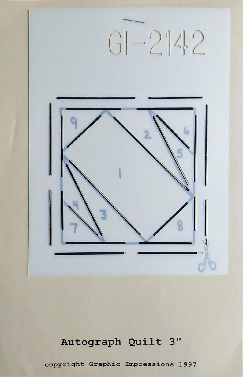 Autograph Quilt Block Plastic Stencil & Instructions From the ...