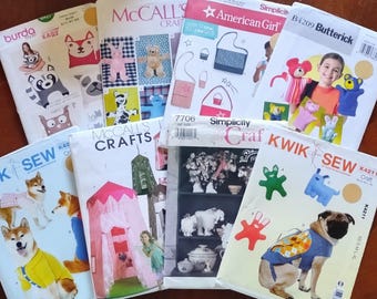 Grab bag lot of 10 craft patterns from McCalls Simplicity Kwik Sew Butterick  UNCUT & FF (1980s-2020s)  K4488