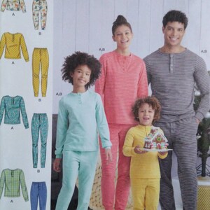 Simplicity 9455|11288  Adults&#39; and Children&#39;s Loungewear pattern - long sleeve knit top and pull-on pants  UNCUT & FF (2021)  K4422
