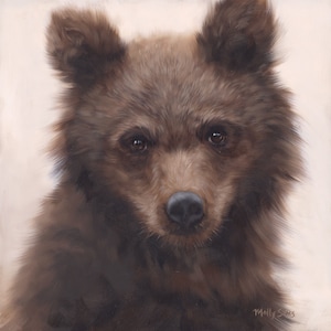 Bear cub Painting -  bear painting - Bear art - Cute bear - bear print - giclee print - bear portrait - Baby bear - Open edition print