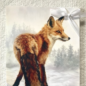 Red Fox - Fox card - fox notecard - fox painting - bird stationary - perfect gift - blank card - thank you notes