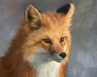 FOX - red fox - fox painting - fox print - realistic art - fox art - animal art - wildlife painting
