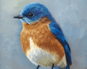 Eastern Bluebird - bird painting - Open edition print