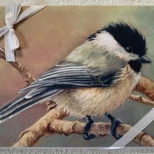 Chickadee - chickadee card - bird notecard - bird painting - bird stationary - perfect gift - thank you notes