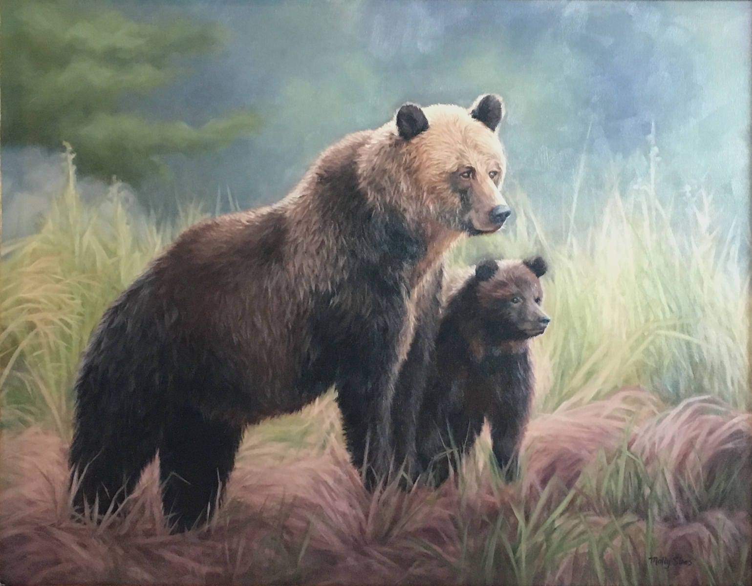 Grizzly Bear Bear Painting Bear Wildlife Art Bear Art Etsy
