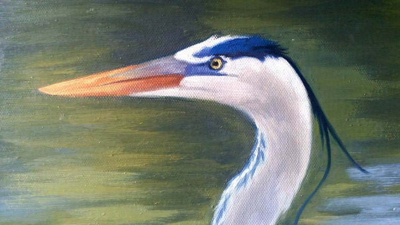 Crane Heron notecard Greeting card blank card bird Blue Heron