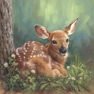 Fawn Painting - animal painting - Deer art - Fawn - Baby animal - giclee print - Animal art - Realistic art - Open edition print