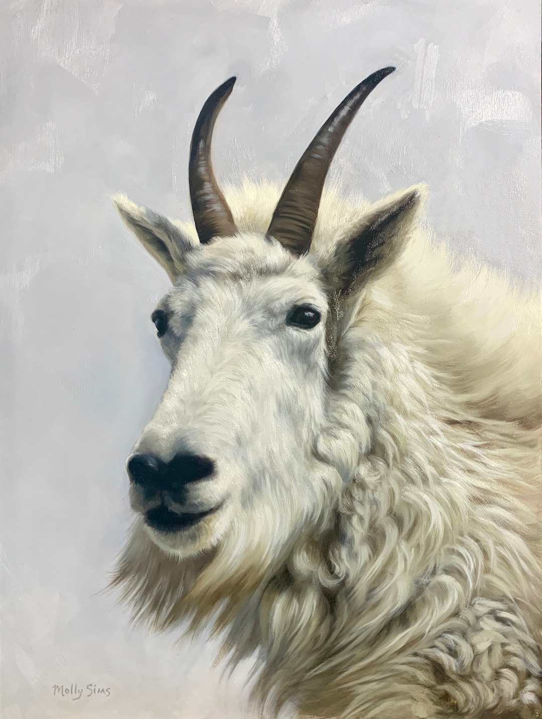 Goat Mountain Goat Goat Painting Animal Art Wildlife Art