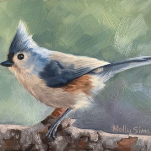 Meise Malerei - Vogel Malerei - Giclée Druck - Garten Vogel - Natur - Ölgemälde, Vogel Kunst