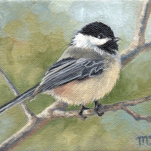 Chickadee - bird painting - wildlife painting - bird art - bird print - Open edition print - print sale