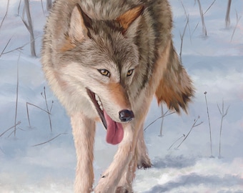 Wolf - wolf painting - wolf print - wolf art - gray wolf - timber wolf - wildlife painting - animal art